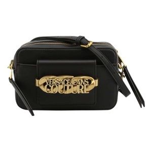 New Versace Jeans Couture Women Crossbody Bag Black Gold